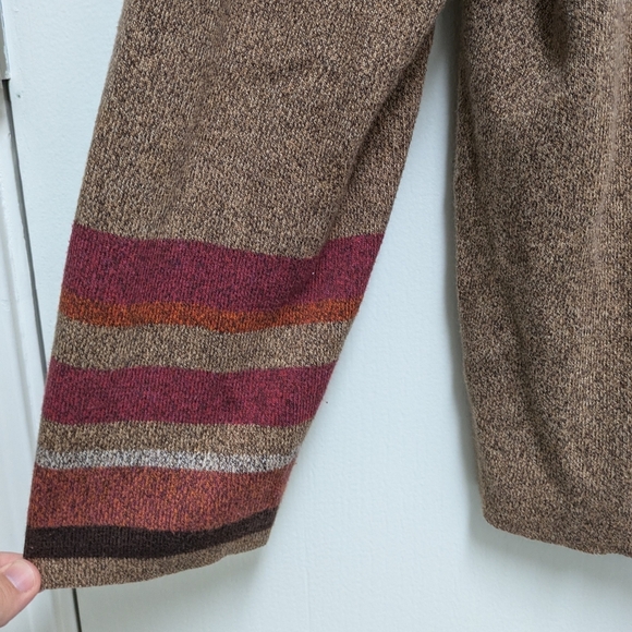 First Issue Liz Claiborne Button Down Striped Sleeve Open Front Cardigan 14 - Picture 4 of 5